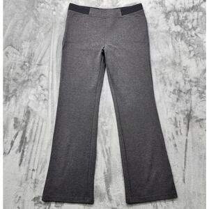 Blue Sky Pants Womens L Gray Pull On High Rise Flare Leg Stretch Knit‎ Casual